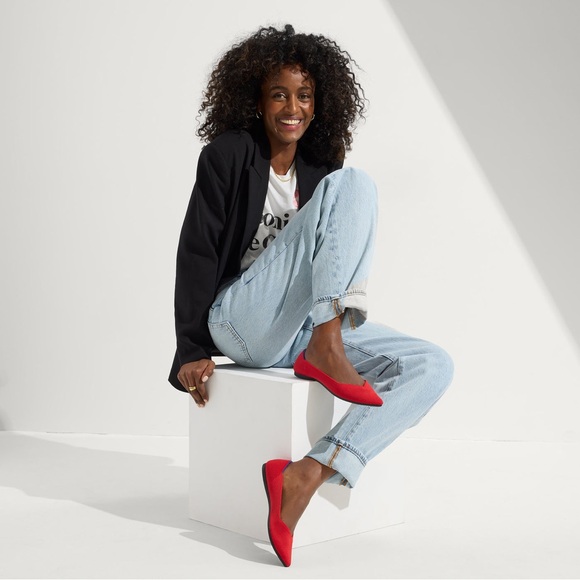 Rothy's Women's The Point Red Flats - Picture 3 of 13